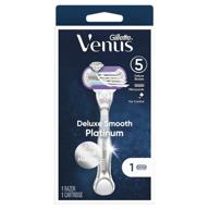 🪒 enhanced gillette venus deluxe smooth platinum women's razor set - handle + 1 blade refill (435104) logo