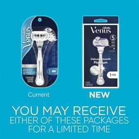 img 3 attached to 🪒 Enhanced Gillette Venus Deluxe Smooth Platinum Women's Razor Set - Handle + 1 Blade Refill (435104)