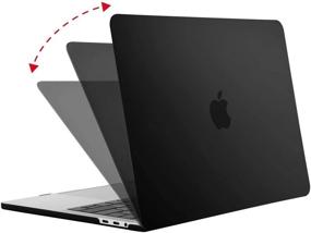 img 1 attached to Protective Matte Black Hard Shell Case for MacBook Pro 13 inch 2016-2020, A2338 M1 A2289 A2251 A2159 A1989 A1706 A1708