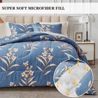 🛏️ blue floral twin size bed in a bag set - soft microfiber reversible comforter set for kids (6 pieces: 1 comforter, 2 pillow shams, 1 flat sheet, 1 fitted sheet, 1 pillowcases) logo