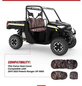 img 3 attached to 🌊 Waterproof Camo UTV Seat Cover Set for Polaris Ranger XP 1000/Crew (2017-2022)