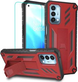 img 4 attached to Premium Red JXVM Case for OnePlus Nord N200 5G: Full Body Shockproof Rugged Cover with Screen Protector and Built-in Kickstand