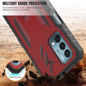 img 1 attached to Premium Red JXVM Case for OnePlus Nord N200 5G: Full Body Shockproof Rugged Cover with Screen Protector and Built-in Kickstand