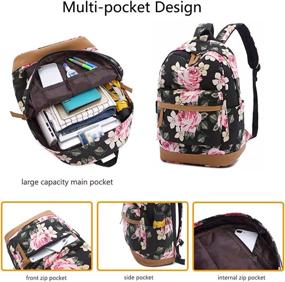 img 2 attached to 🎒 Stylish Lmeison Floral Backpack Bookbags with USB Charging Port for 15.6" Laptop