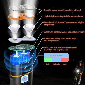 img 2 attached to 🚲 WANFIRE USB Rechargeable Bike Light Set with 2000 LM Aluminum Alloy LED Front and Rear Lights – 9 Modes, 5200mAh Battery, Easy Install, Waterproof Lamp for Road Cycling at Night