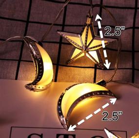 img 2 attached to 🌟 Gold Moon Star LED String Lights USB - Festive Party Decoration, Safe & Cool Indoor Decor for Holidays, Birthdays, and Special Occasions - Includes 20PCS/Set (Gold-WW)