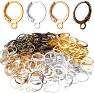 🌈 120 hypoallergenic earring hooks - brass lever back ear wires with open loop for earring designs and jewelry making, available in 4 vibrant colors logo
