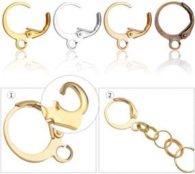 img 1 attached to 🌈 120 hypoallergenic earring hooks - Brass lever back ear wires with open loop for earring designs and jewelry making, available in 4 vibrant colors