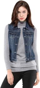 img 1 attached to 👖 Washed Denim Vest for Women by Allegra - Stylish Women's Clothing