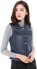 img 3 attached to 👖 Washed Denim Vest for Women by Allegra - Stylish Women's Clothing