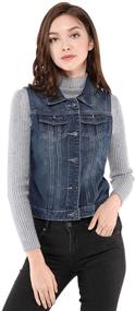 img 2 attached to 👖 Washed Denim Vest for Women by Allegra - Stylish Women's Clothing