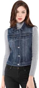img 4 attached to 👖 Washed Denim Vest for Women by Allegra - Stylish Women's Clothing