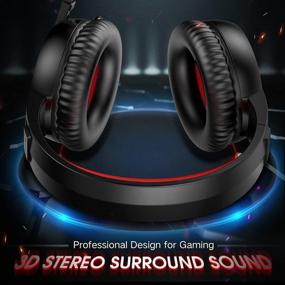 img 3 attached to 🎧 Gaming Headset Xbox/PS4/PS5/PC/Mac – 50mm Dual Driver Stereo Surround Sound, Red LED, Mic, Noise Cancelling, Over Ear Headphones