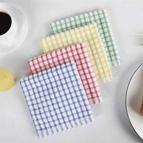 img 3 attached to 🧽 Oeleky Dish Cloths: Super Absorbent Kitchen Cleaning Cloths Pack of 8, 12x12 Inches