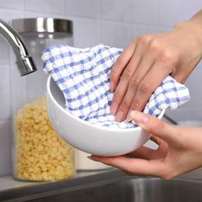 img 1 attached to 🧽 Oeleky Dish Cloths: Super Absorbent Kitchen Cleaning Cloths Pack of 8, 12x12 Inches