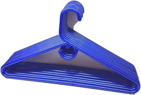 img 3 attached to Efficiently Organize Your Closet with the UM24 Set of 9 Heavy Duty Tubular Hangers - Blue Jumbo Plastic Hangers for Adult Coat Suits and Clothes