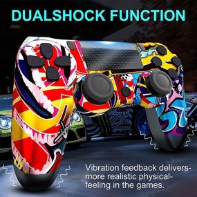 img 1 attached to RIIKUNTEK Wireless Controller: PS4/Pro/Slim/PC/Android/IOS 13 Compatible, Dual Vibration, Touch Pad, Bluetooth, Stereo Headset Jack, Six Axis Motion Control, Rechargeable - Orange