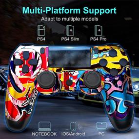 img 3 attached to RIIKUNTEK Wireless Controller: PS4/Pro/Slim/PC/Android/IOS 13 Compatible, Dual Vibration, Touch Pad, Bluetooth, Stereo Headset Jack, Six Axis Motion Control, Rechargeable - Orange