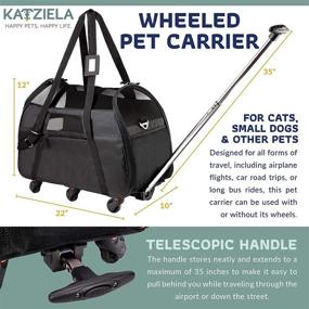 img 3 attached to WPS Airline Approved Removable Wheeled Pet Carrier: Ultimate Strength Design, Mesh Panels & Plush Mat. Compact and Durable