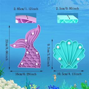 img 3 attached to 🎉 Mermaid Party Decorations - Set of 2 Cute Mermaid Tail Night Lights in Purple and Blue, Shell Night Lamp with Battery Power - Perfect Mermaid Party Supplies for Birthdays, Table Decor, Bedrooms, and Living Rooms - Ideal for Girls and Kids