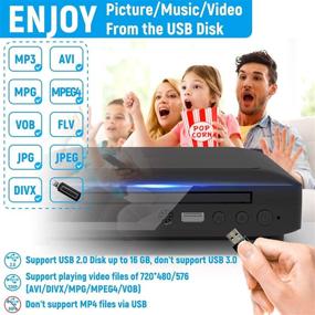img 1 attached to 📀 Compact Region Free DVD Player for TV - HD 1080P, HDMI/AV, USB Input, Remote Control - Supports PAL/NTSC System