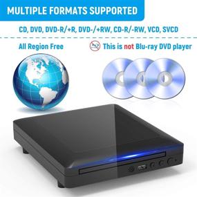 img 2 attached to 📀 Compact Region Free DVD Player for TV - HD 1080P, HDMI/AV, USB Input, Remote Control - Supports PAL/NTSC System
