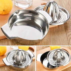 img 1 attached to 🍋 Vanleonet Stainless Steel Citrus Juicer Manual Hand Squeezer Lemon Orange Lime Press Fruit Juicer with Bowl Strainer