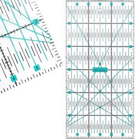 img 1 attached to 📏 Affordable Quilting Ruler 6" x 12" Inch: Clear and Accurate HD Design by Vallenwood - Ideal for Quilt's Sewing Template Rotary Cutter