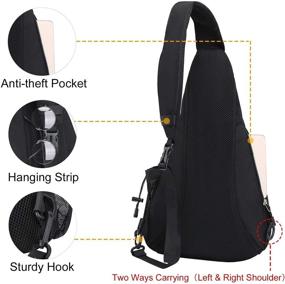 img 1 attached to MOSISO Backpack Daypack Crossbody Shoulder Outdoor Recreation for Camping & Hiking