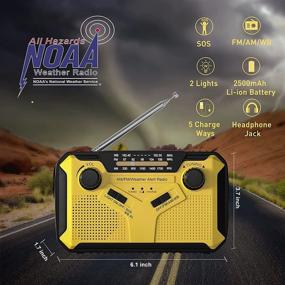 img 3 attached to 📻 NOSSER Emergency Weather Radio: Solar Hand Crank Portable AM/FM/NOAA Alert with SOS Alarm, Flashlight, Reading Lamp, and Cellphone Charger85219