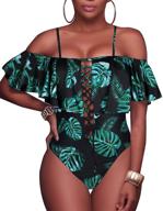 👙 ruffled shoulder monokini - elegant women's swimwear by tempt me logo