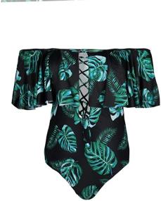 img 2 attached to 👙 Ruffled Shoulder Monokini - Elegant Women's Swimwear by Tempt Me