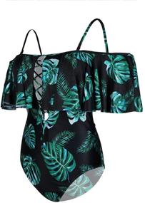 img 1 attached to 👙 Ruffled Shoulder Monokini - Elegant Women's Swimwear by Tempt Me