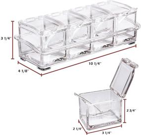 img 1 attached to 🌶️ AIQI Clear Seasoning Rack Spice Pots - 4 Piece Acrylic Box Set with Cover and Spoon - Storage Container Condiment Jars - Cruet for Kitchen Organization