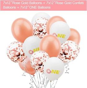 img 2 attached to Donut Balloon Kit - Complete 26-Piece Set for First Birthday Party Decorations - Includes Donut One Foil Letter Balloons, 7 Rose Gold Balloons, 7 Rose Gold Confetti Balloons, 7 ONE Printed Balloons, and 1 Ribbon