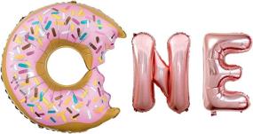 img 3 attached to Donut Balloon Kit - Complete 26-Piece Set for First Birthday Party Decorations - Includes Donut One Foil Letter Balloons, 7 Rose Gold Balloons, 7 Rose Gold Confetti Balloons, 7 ONE Printed Balloons, and 1 Ribbon