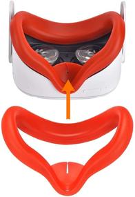 img 1 attached to 🔴 Enhance Your Oculus Quest 2 Experience with Silicone Controller Grip Cover & Face Cover Combo - Red | Sweatproof & Anti-Collision VR Headset Accessories