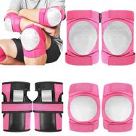 dhwelec 3-in-1 protective gear sets for skateboarding, roller skating, scooter, biking, cycling, bmx - knee pads, elbow pads, wrist guards for kids and adults logo