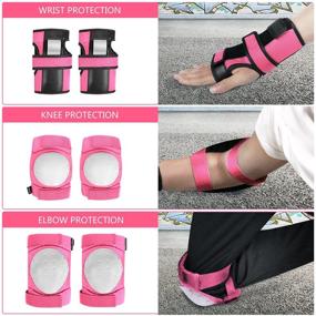 img 2 attached to DHWELEC 3-in-1 Protective Gear Sets for Skateboarding, Roller Skating, Scooter, Biking, Cycling, BMX - Knee Pads, Elbow Pads, Wrist Guards for Kids and Adults