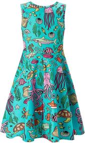 img 3 attached to Stylish RAISEVERN Girls Sleeveless Dress for Casual & Party Wear: Printed Swing Sundresses for Kids 4-13 Years