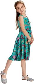 img 2 attached to Stylish RAISEVERN Girls Sleeveless Dress for Casual & Party Wear: Printed Swing Sundresses for Kids 4-13 Years