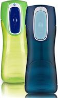 contigo autoseal trekker kids water bottle, 2-pack: granny smith & nautical - perfect hydration for active kids! logo