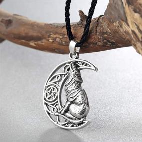 img 3 attached to 🌙 Moon Crescent Wolf Pendant Necklace: A Personalized Viking Celtic Wolf Animal Tribal Totem Necklace for Women, Men, and Teens – Perfect Birthday Gift Jewelry