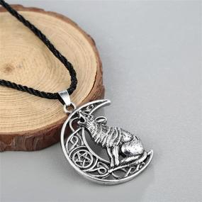 img 1 attached to 🌙 Moon Crescent Wolf Pendant Necklace: A Personalized Viking Celtic Wolf Animal Tribal Totem Necklace for Women, Men, and Teens – Perfect Birthday Gift Jewelry