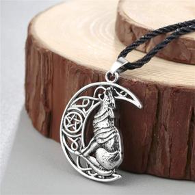 img 2 attached to 🌙 Moon Crescent Wolf Pendant Necklace: A Personalized Viking Celtic Wolf Animal Tribal Totem Necklace for Women, Men, and Teens – Perfect Birthday Gift Jewelry