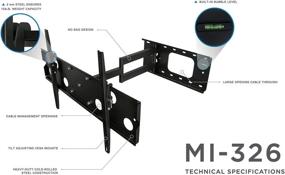 img 1 attached to Mount-It! Low-Profile Full Motion Articulating TV Wall Mount - Supports 32-60 inch LCD LED 4K TVs, up to 175 lbs - Black (MI-326B)