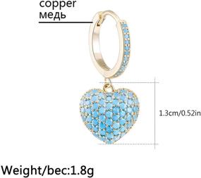 img 1 attached to 👑 PengJin Dangle Heart Drop Earrings for Women - Ideal Birthday Gifts for Girls - Stylish Lady's Gold-Plated/Silver 3A Cubic Zirconium