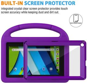 img 2 attached to 📱 AVAWO Kids Case for RCA Voyager 7 Tablet - Shockproof Stand Case with Built-in Screen Protector - Purple - Fits 7-inch RCA Voyager I/II/III/Pro Android Tablet