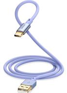 🔌 кабель для быстрой зарядки joyroom 4ft usb c 3.1a - жидкий силикон, тип c, покрытие порта из 24-каратного золота - совместим с samsung galaxy, google pixel, lg, nintendo switch (фиолетовый) логотип