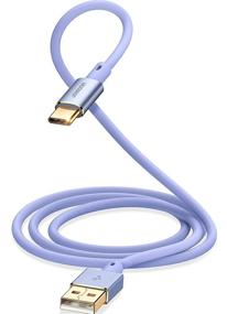 img 4 attached to 🔌 Кабель для быстрой зарядки Joyroom 4ft USB C 3.1A - жидкий силикон, тип C, покрытие порта из 24-каратного золота - совместим с Samsung Galaxy, Google Pixel, LG, Nintendo Switch (фиолетовый)